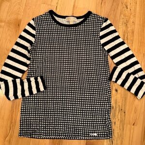 Michael Kors Stylish Black and White Houndstooth Shirt Medium